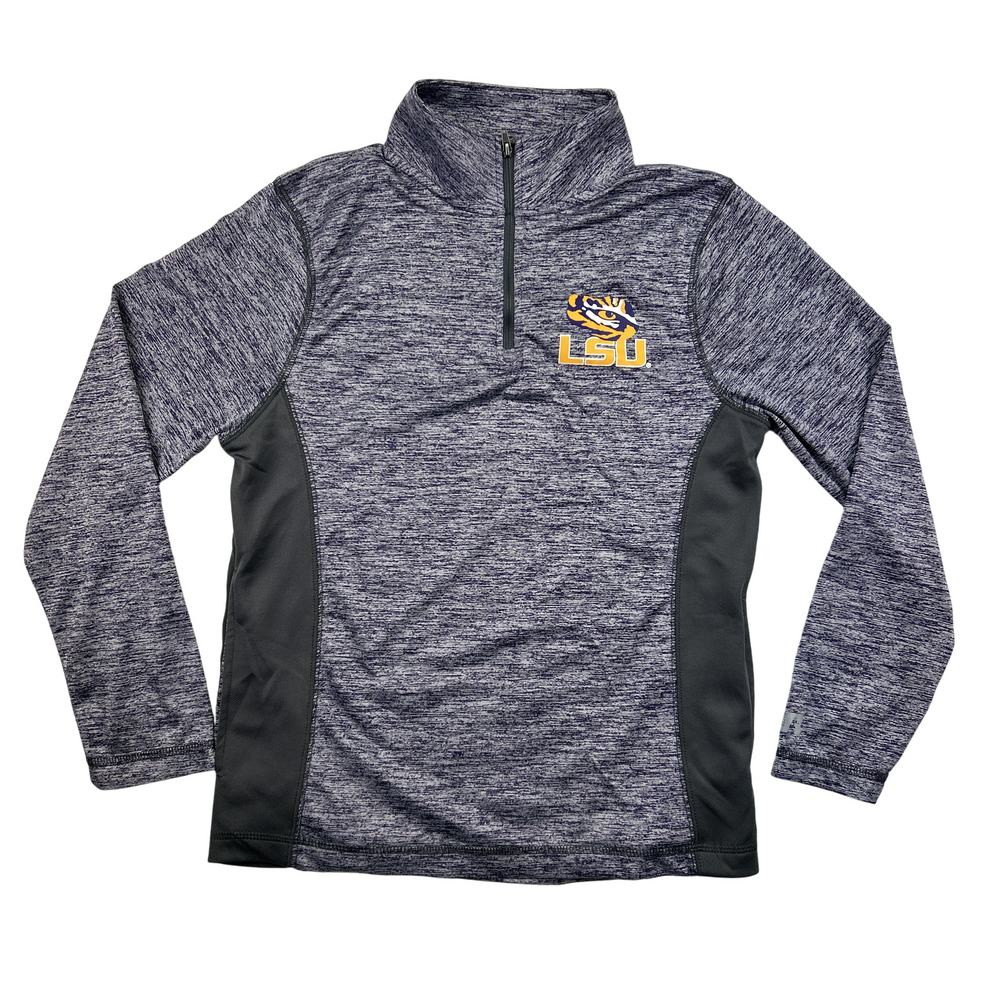 Russell LSU Tigers 1/4 Zip Jacket Girls Large 10-12 Purple Lightweight